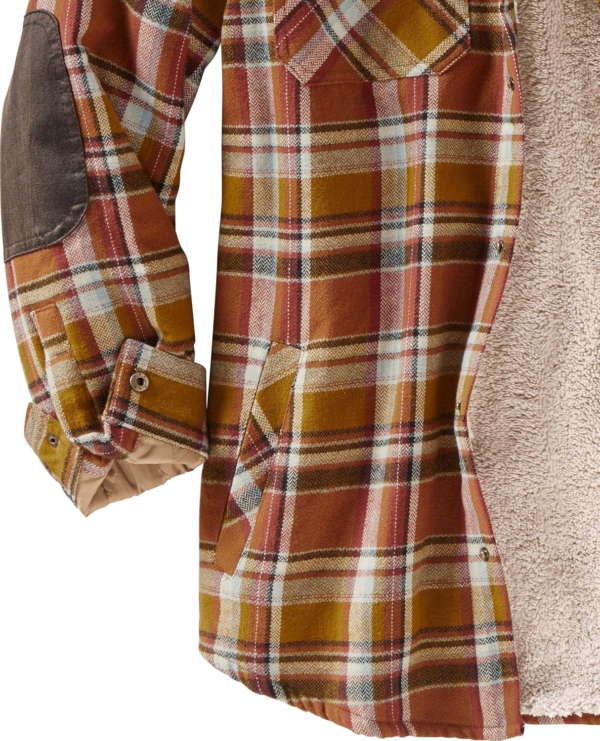 Men'S Camp Night Berber Lined Hooded Flannel Shirt Jacket - Image 4