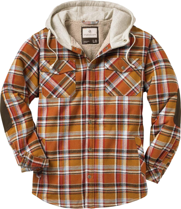 Men'S Camp Night Berber Lined Hooded Flannel Shirt Jacket - Image 3