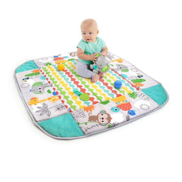 5-In-1 Your Way Ball Play - Jumbo Play Mat Converts to Ball Pit Baby Gym, Newborn to Toddler - Totally Tropical (Green) - Image 13
