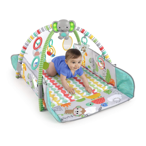 5-In-1 Your Way Ball Play - Jumbo Play Mat Converts to Ball Pit Baby Gym, Newborn to Toddler - Totally Tropical (Green) - Image 12
