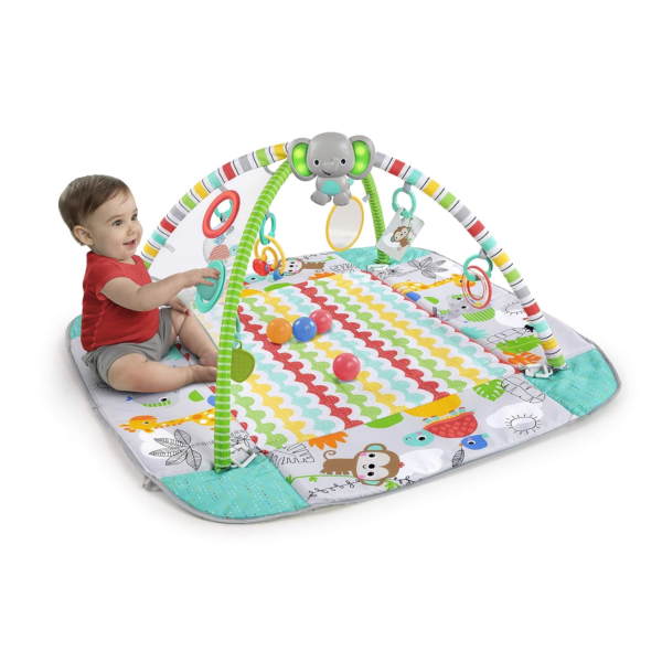 5-In-1 Your Way Ball Play - Jumbo Play Mat Converts to Ball Pit Baby Gym, Newborn to Toddler - Totally Tropical (Green) - Image 10