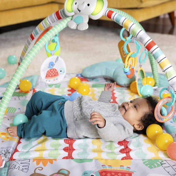 5-In-1 Your Way Ball Play - Jumbo Play Mat Converts to Ball Pit Baby Gym, Newborn to Toddler - Totally Tropical (Green) - Image 8