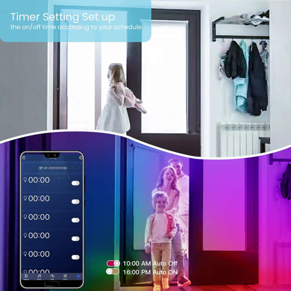 50 FT LED Strip Lights,Bluetooth LED Lights for Bedroom, Color Changing Light Strip with Music Sync, Phone Controller and IR Remote(App+Remote +Mic). - Image 5
