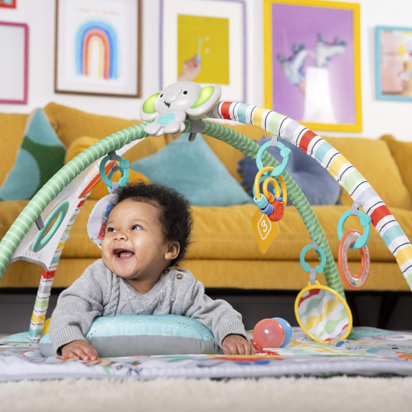 5-In-1 Your Way Ball Play - Jumbo Play Mat Converts to Ball Pit Baby Gym, Newborn to Toddler - Totally Tropical (Green) - Image 5